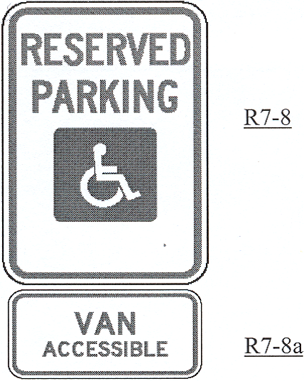 Handicapped parking sign.