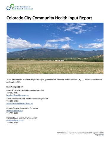 Colorado City Report cover page