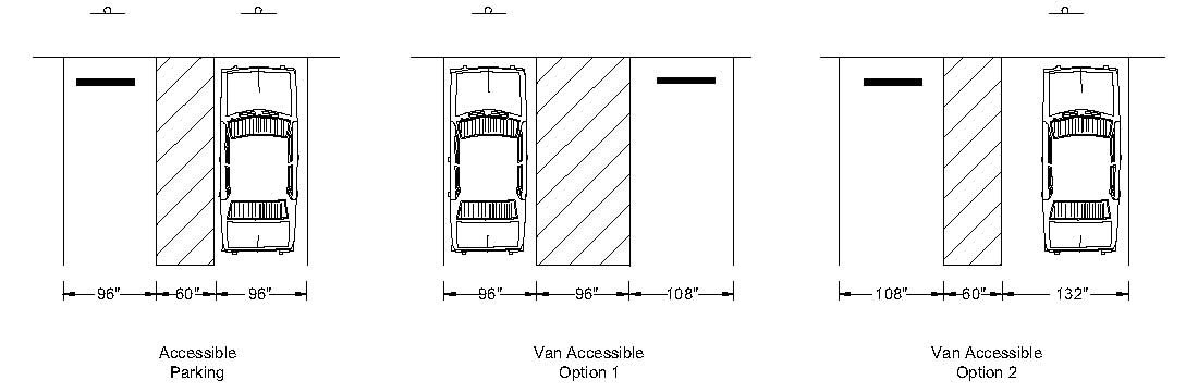 Minimum handicapped parking dimensions