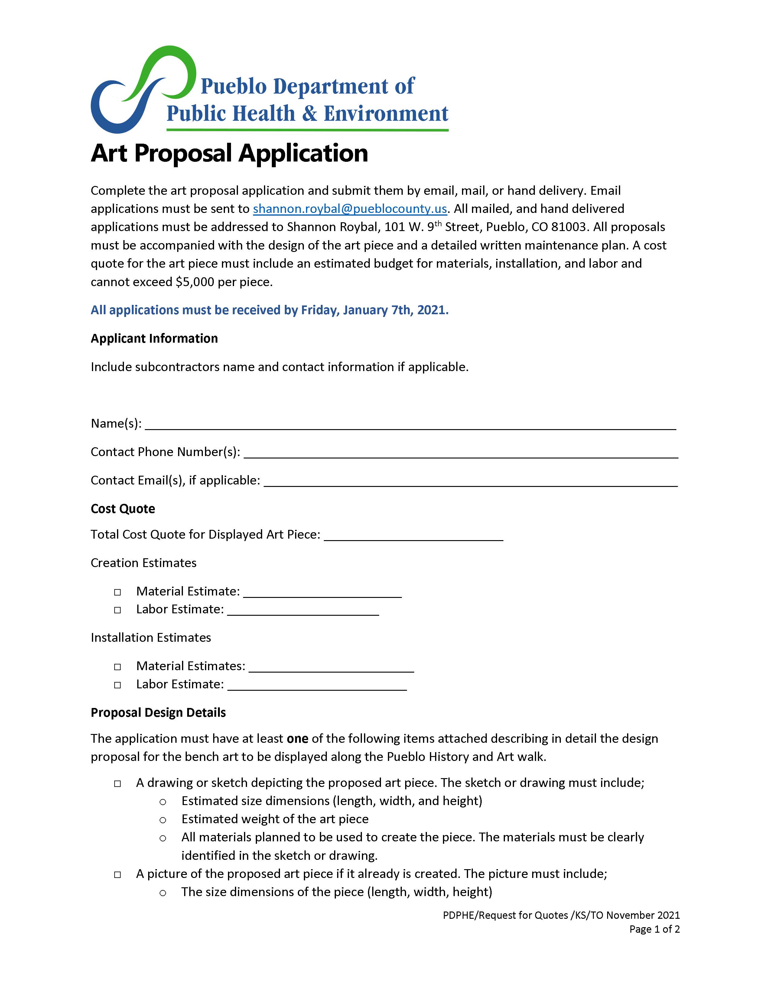 Art Proposal Application Thumbnail