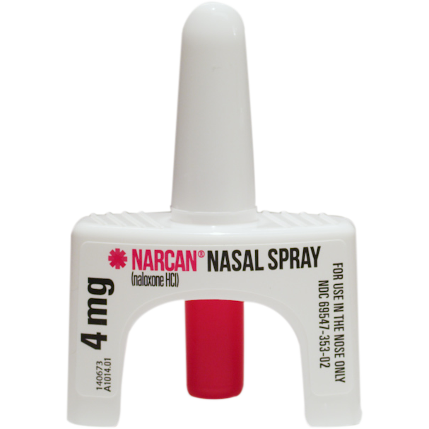 Naloxone nasal spray applicator