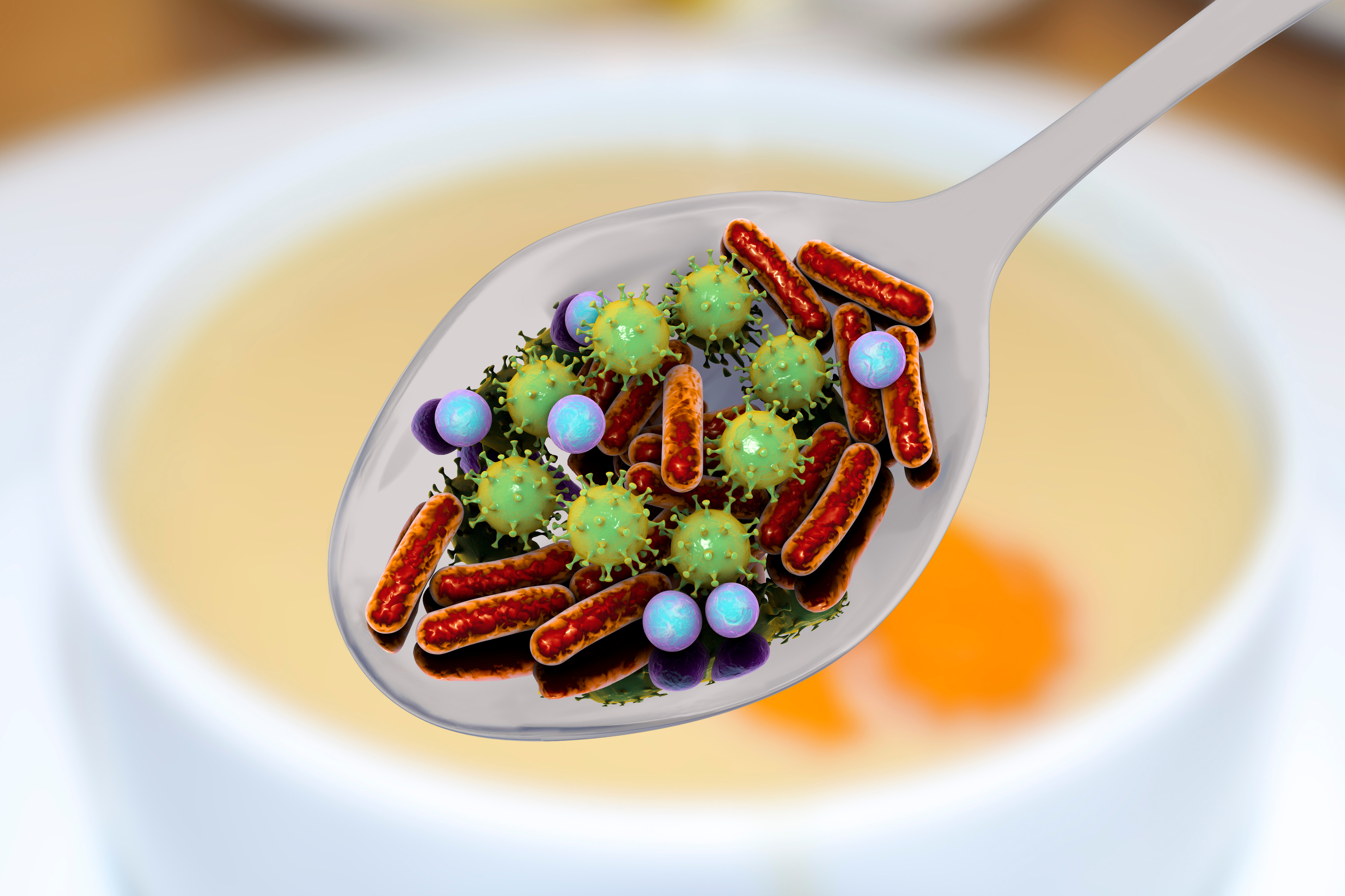 Spoon with germs