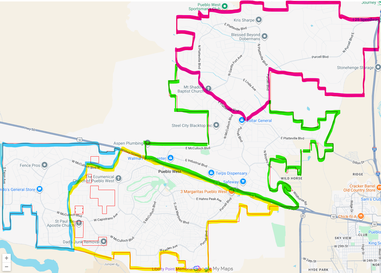 Pueblo West area map