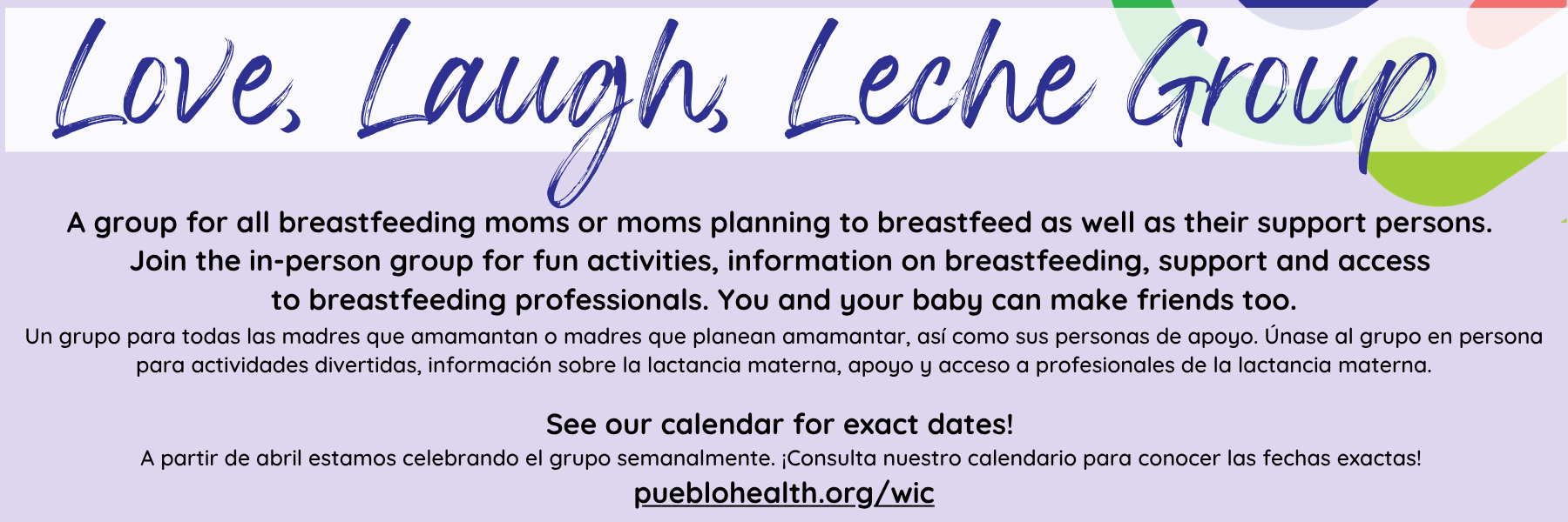 Breastfeeding support information.