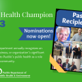 2023 Public Health Champion nominations are open.