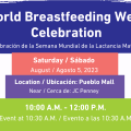 World Breastfeeding Week Celebration - Saturday August 5, 2023, Location: Pueblo Mall near JC Penny, 10:00 am - 12:00 pm