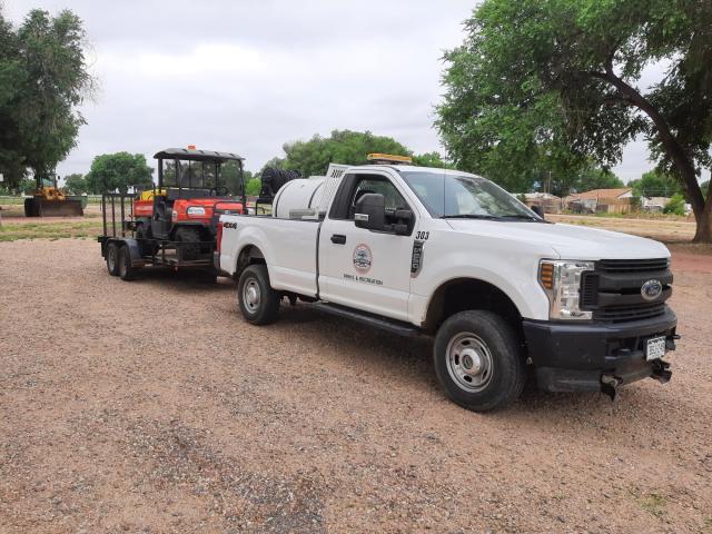 A Parks Department truck