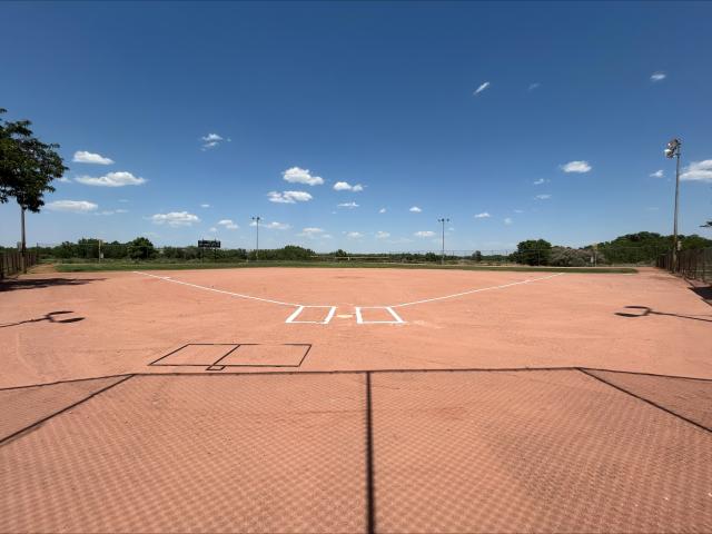 The softball field at McHarg Park